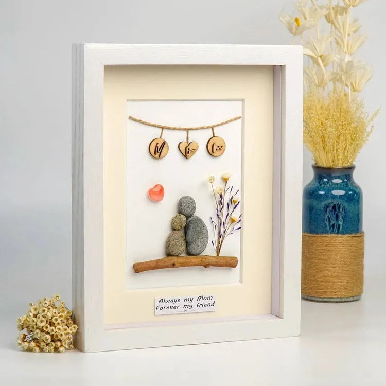 Handmade pebbles present for Mother. Wishing you a day that’s just like you... really special by Dovaart.com