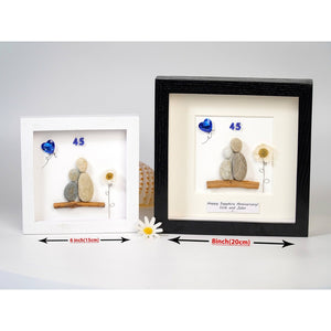 Handmade pebbles present for the Wedding Anniversary occasion by Dovaart.com