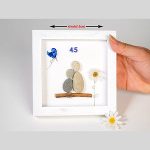 Handmade pebbles present for the Wedding Anniversary occasion by Dovaart.com