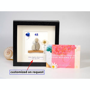 Handmade pebbles present for the Wedding Anniversary occasion by Dovaart.com