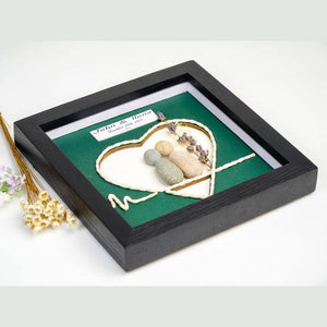 Heart of Love Pebble Painting for Engagements, First Date by Dovaart.com