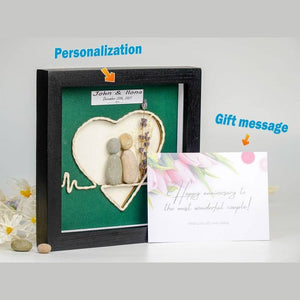 Heart of Love Pebble Painting for Engagements, First Date by Dovaart.com