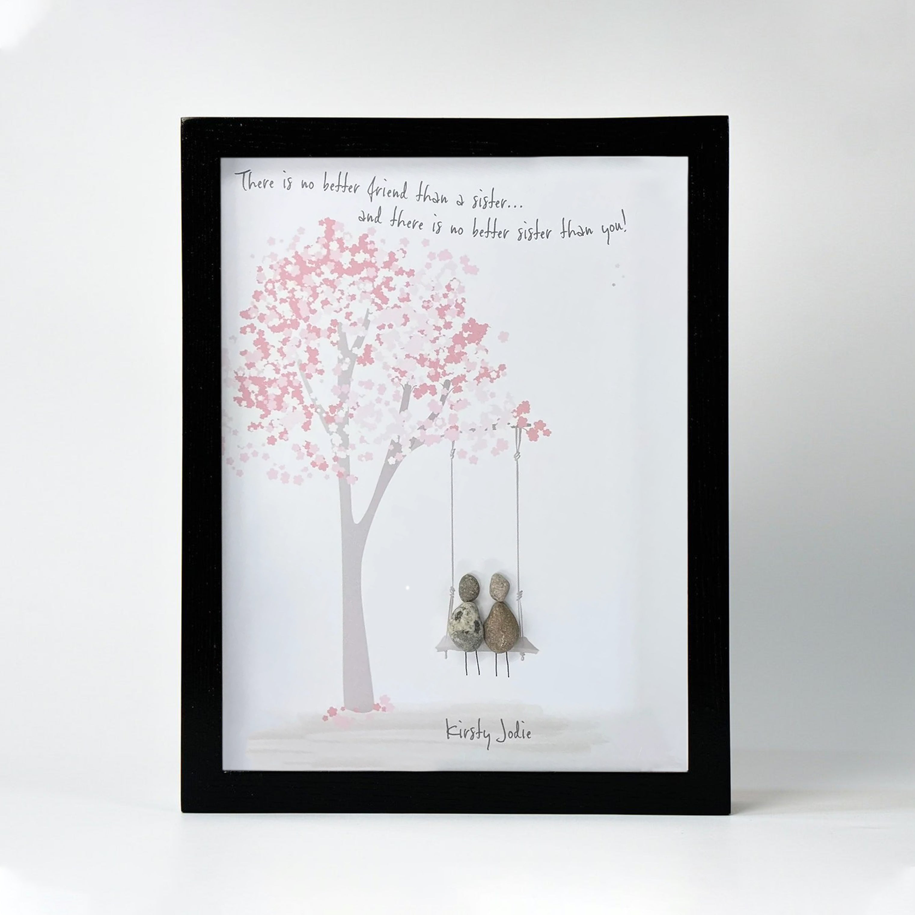 Heartfelt Sister Bond Frame, Thoughtful Birthday Gift For Sister, Pebble Art For Sister, Sister Birthday Gift