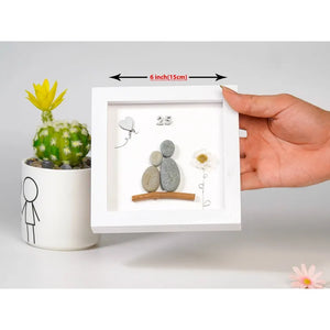Personalised 25th Anniversary Pebble Art, Silver Anniversary Wedding Anniversary Picture Frame Gift by Dovaart.com