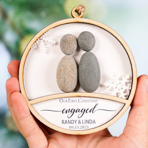 Personalized Couple Engaged Christmas Ornament by Dovaart.com