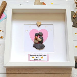 Personalized Couple Wedding Anniversary Pebble Art - Gift for Husband or Wife - Wall or Tabletop Decoration with Framed Pebble Artwork - 8x8 Inches by Dovaart.com