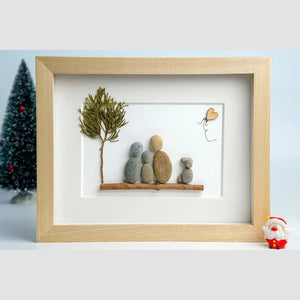 Personalized Family With Pets Pebble Art Custom Member of Family, Pet by Dovaart.com