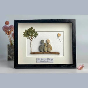 Personalized Family With Pets Pebble Art Custom Member of Family, Pet by Dovaart.com