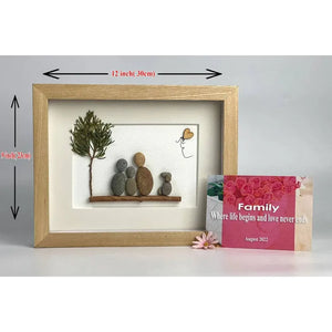 Personalized Family With Pets Pebble Art Custom Member of Family, Pet by Dovaart.com