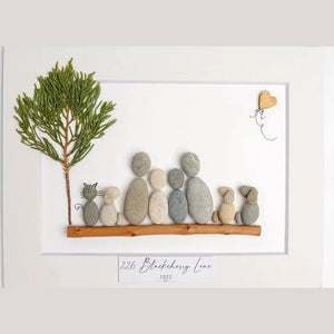 Personalized Family With Pets Pebble Art Custom Member of Family, Pet by Dovaart.com