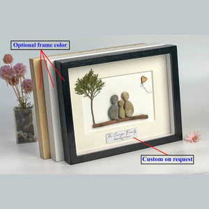 Personalized Family With Pets Pebble Art Custom Member of Family, Pet by Dovaart.com
