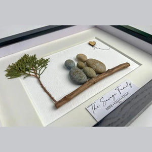 Personalized Family With Pets Pebble Art Custom Member of Family, Pet by Dovaart.com