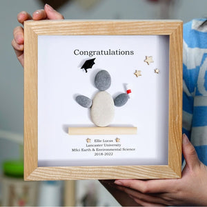 Personalized Graduation Pebble Art - Funny Gift For Graduation - Frame Pebble Artwork Desktop or Wall Hanging 8x8 inch by Dovaart.com