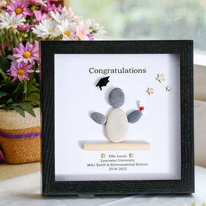 Personalized Graduation Pebble Art - Funny Gift For Graduation - Frame Pebble Artwork Desktop or Wall Hanging 8x8 inch by Dovaart.com