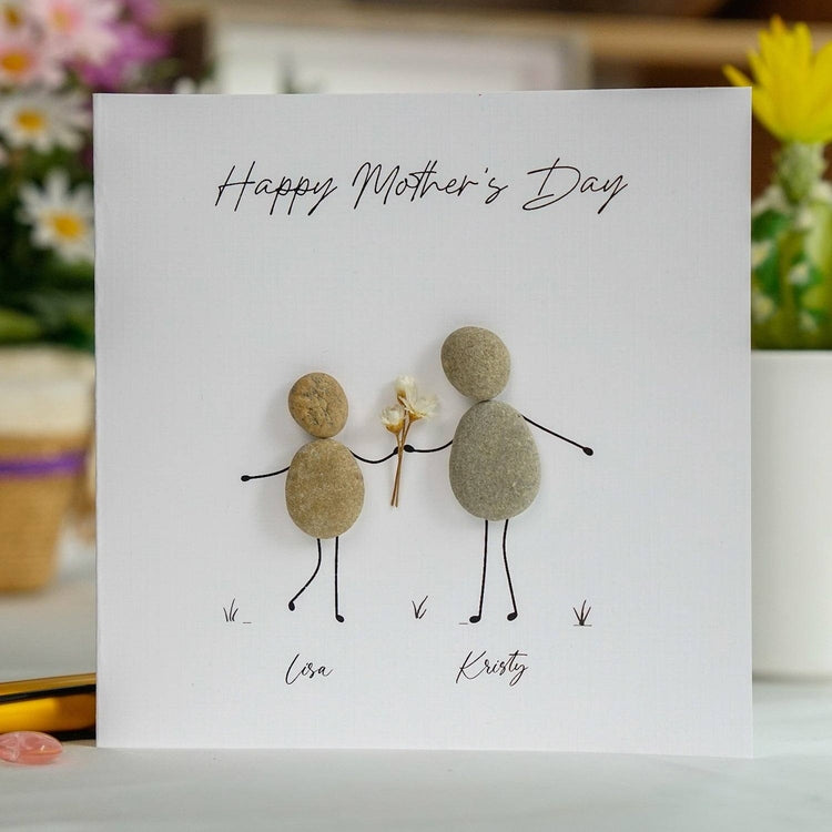 Personalized Happy Mother's Day Pebble Card, Handmade Pebble
