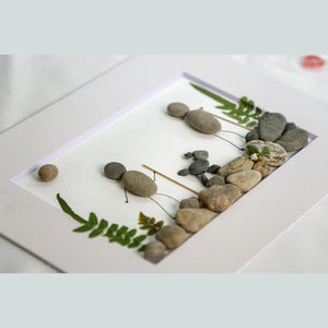 Personalized Hiking Family Pebble Art Framed Picture by Dovaart.com