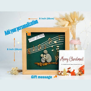 Personalized Mom and Child Sheet Music Pebble Art Framed by Dovaart.com