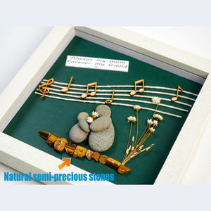 Personalized Mom and Child Sheet Music Pebble Art Framed by Dovaart.com