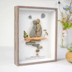 Personalized Wedding Anniversary Pebble Picture, Wedding Picture Frame gift for couple by Dovaart.com