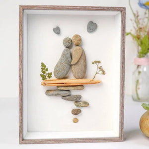 Personalized Wedding Anniversary Pebble Picture, Wedding Picture Frame gift for couple by Dovaart.com