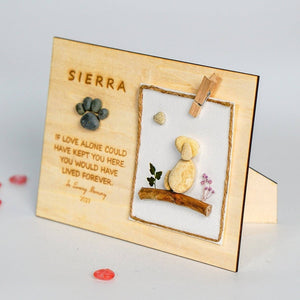 Personalized Dog Memorial Photo Frame, Family Pet Bereavement Pebble Art, Pet Loss Remembrance Frame, Sympathy Gift by Dovaart.com