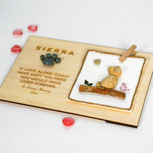 Personalized Dog Memorial Photo Frame, Family Pet Bereavement Pebble Art, Pet Loss Remembrance Frame, Sympathy Gift by Dovaart.com