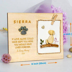 Personalized Dog Memorial Photo Frame, Family Pet Bereavement Pebble Art, Pet Loss Remembrance Frame, Sympathy Gift by Dovaart.com