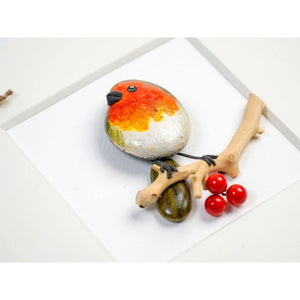 Robin Pebble Art, Memorial Pebble Art, Robins Appear, Thinking Of You Gift, Sympathy, Robins appear when loved ones are near, bereavement by Dovaart.com