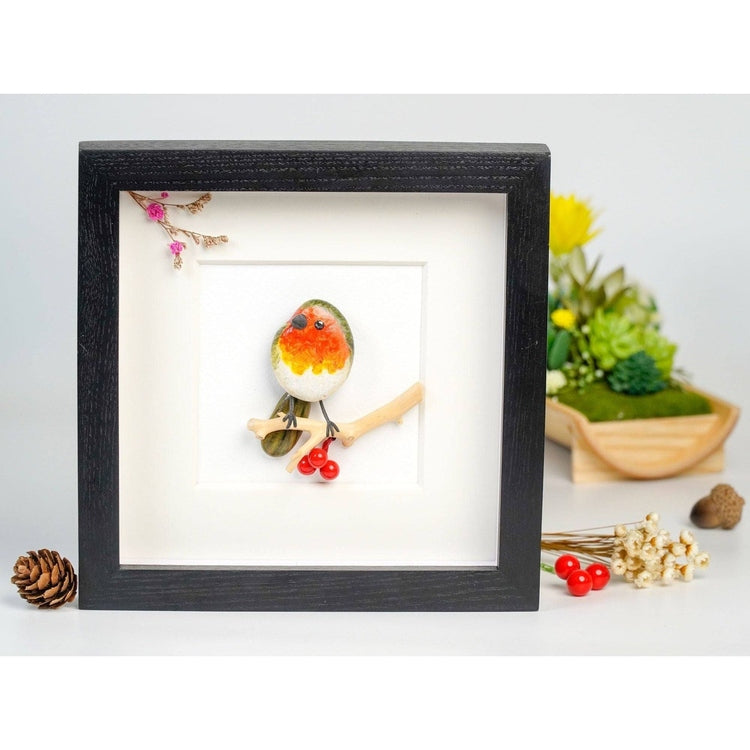 Robin Pebble Art, Memorial Pebble Art, Robins Appear, Thinking Of You Gift, Sympathy, Robins appear when loved ones are near, bereavement by Dovaart.com