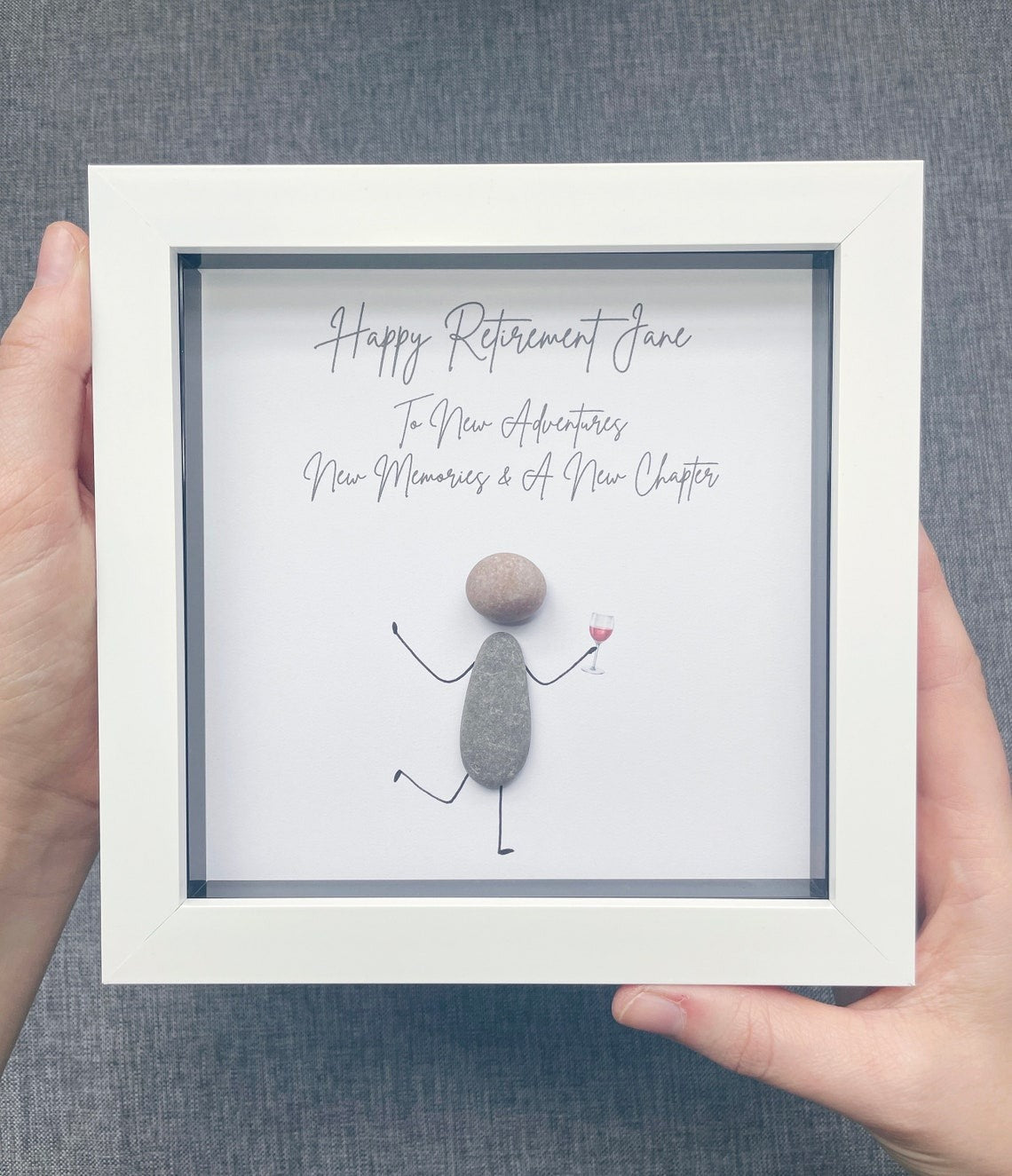 Personalized Retirement Gifts for Mom | Retirement Pebble Frame Art | Teacher Retirement Gift | Nurse Retirement Gift | Gift for Coworker