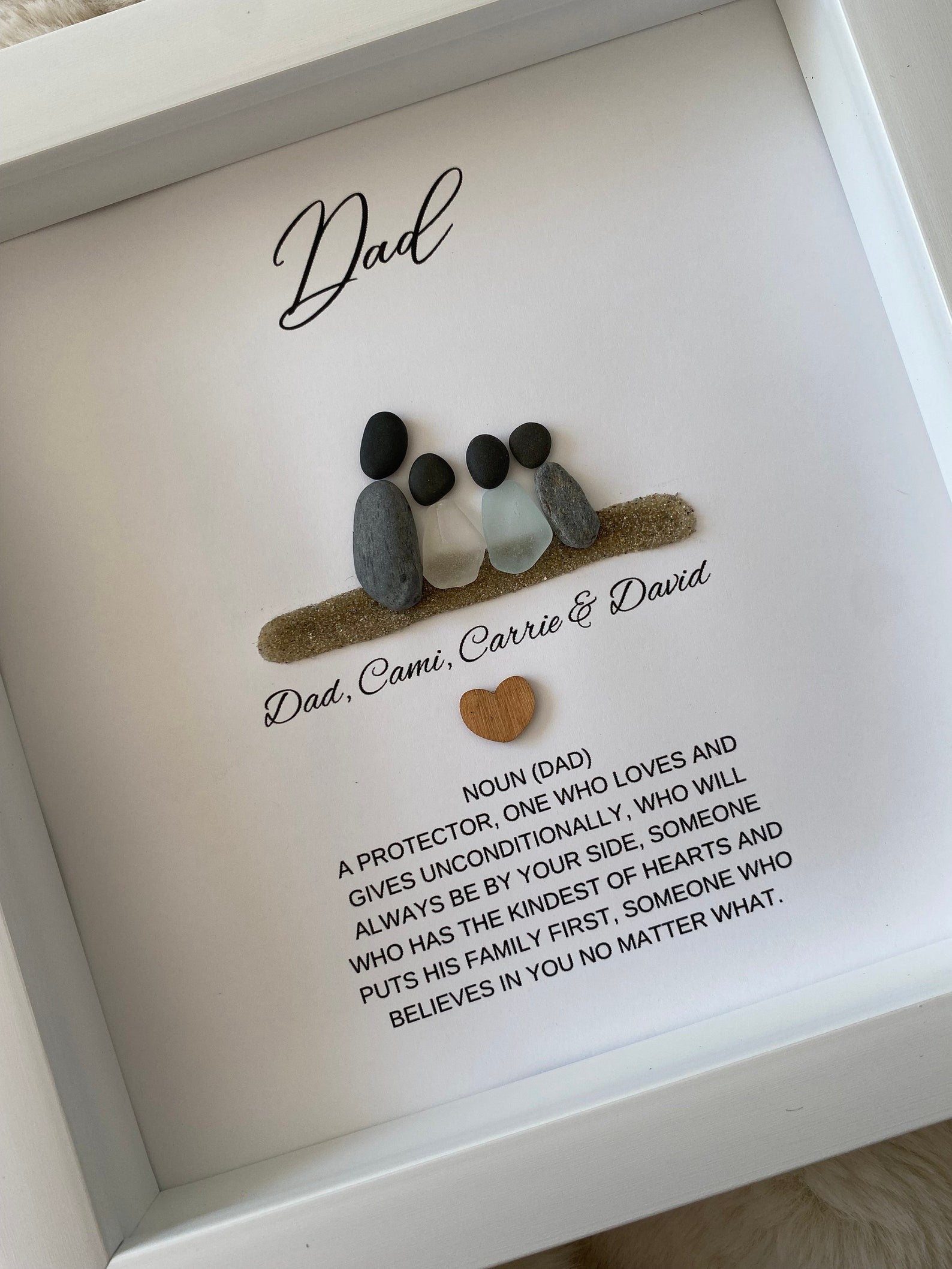 Personalized Dad Sea Glass Art Gifts Father of the Bride Gift Dad Gift from Daughter Dad Gift Father's Day Gift Dad Christmas Dad Gift from Kids Dad Birthday Gift