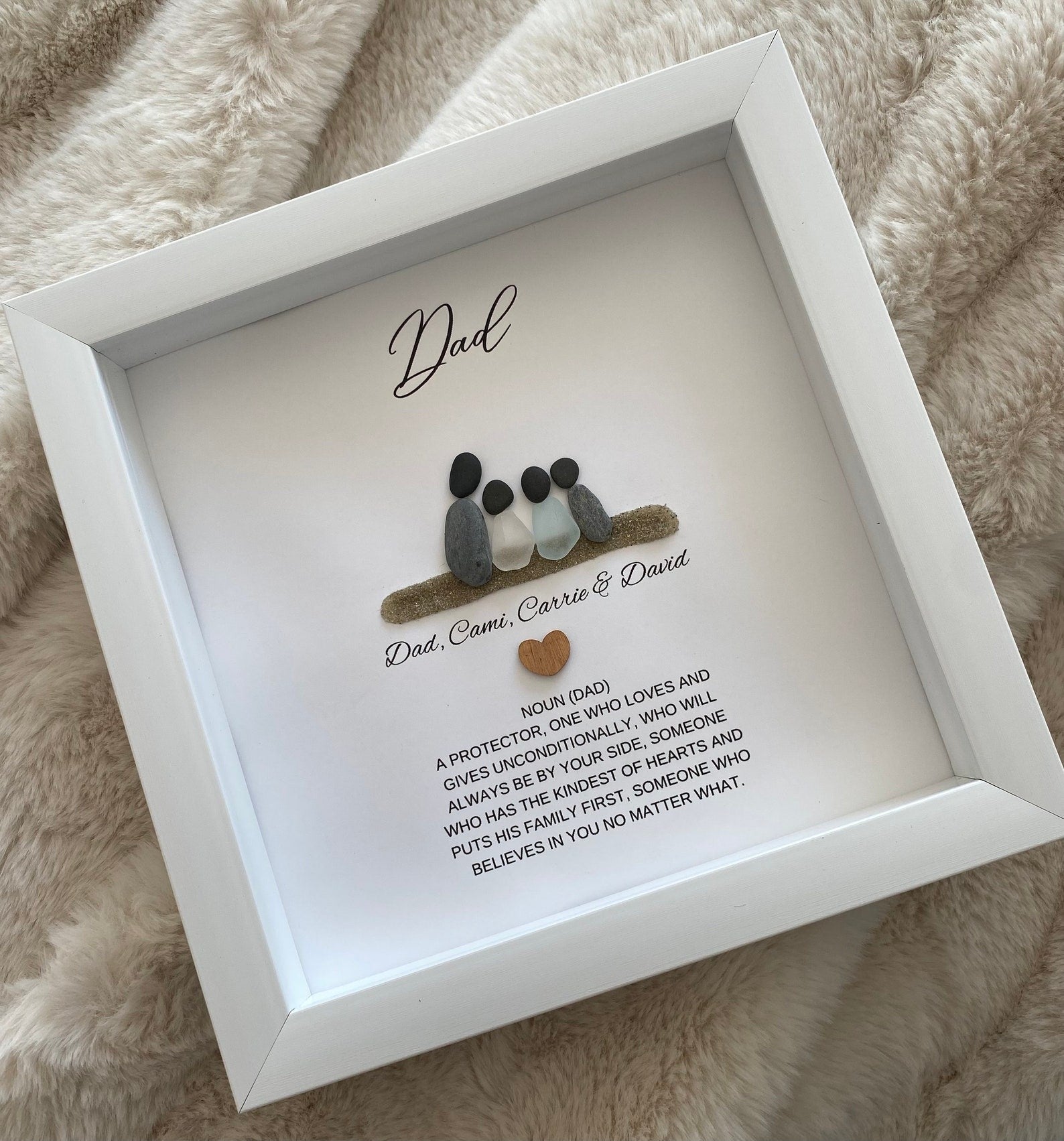 Personalized Dad Sea Glass Art Gifts Father of the Bride Gift Dad Gift from Daughter Dad Gift Father's Day Gift Dad Christmas Dad Gift from Kids Dad Birthday Gift