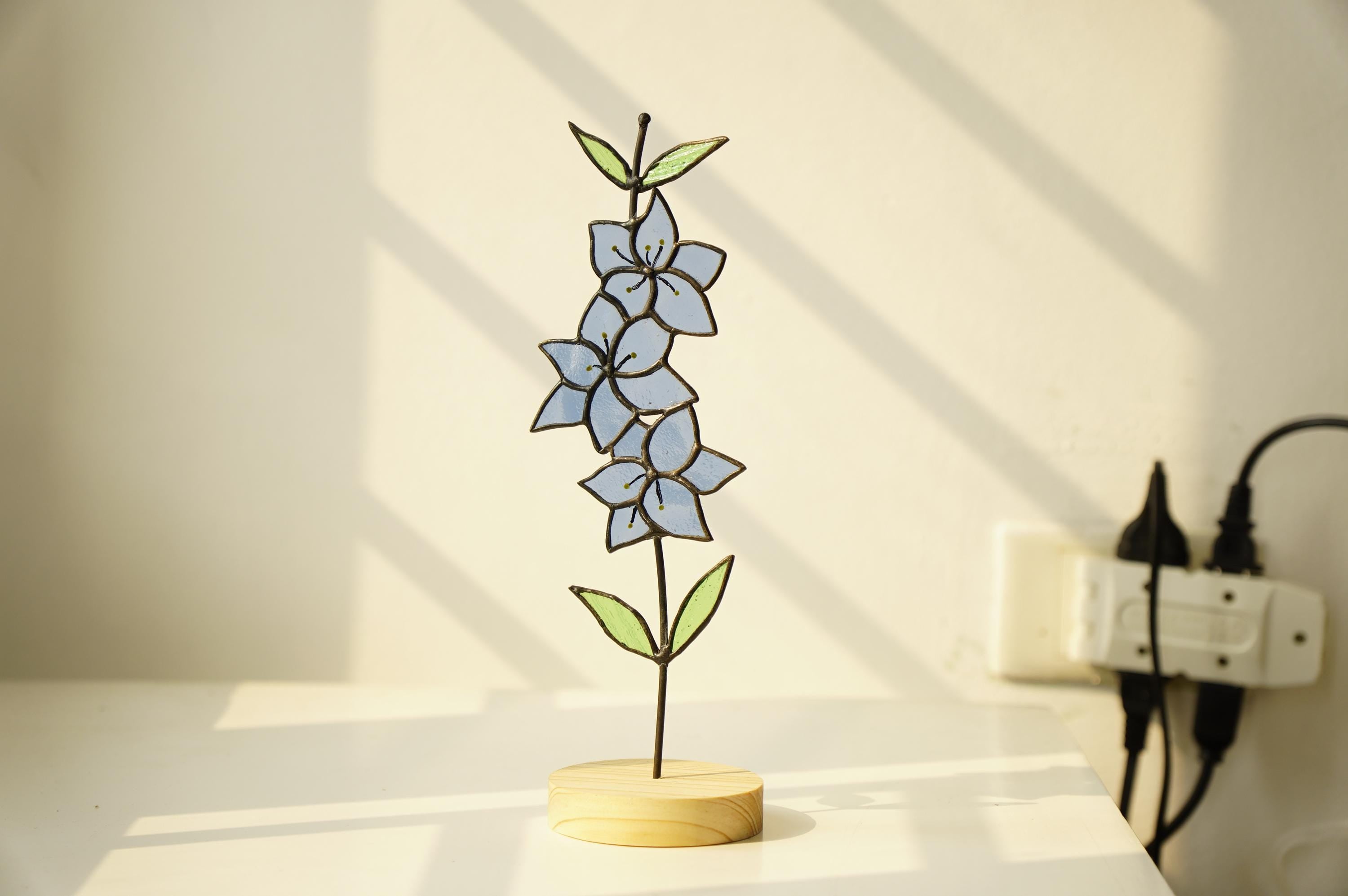 Violet Stained Glass birth month flower gift for Mom, February birth flower gift for grandma, Faux Stained Glass mom birthday gift