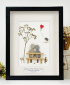 40th Wedding Anniversary Pebble Picture, Custom Ruby Anniversary Pebble Art, Personalized 40th Wedding Frame, Christmas Gift Dova Art