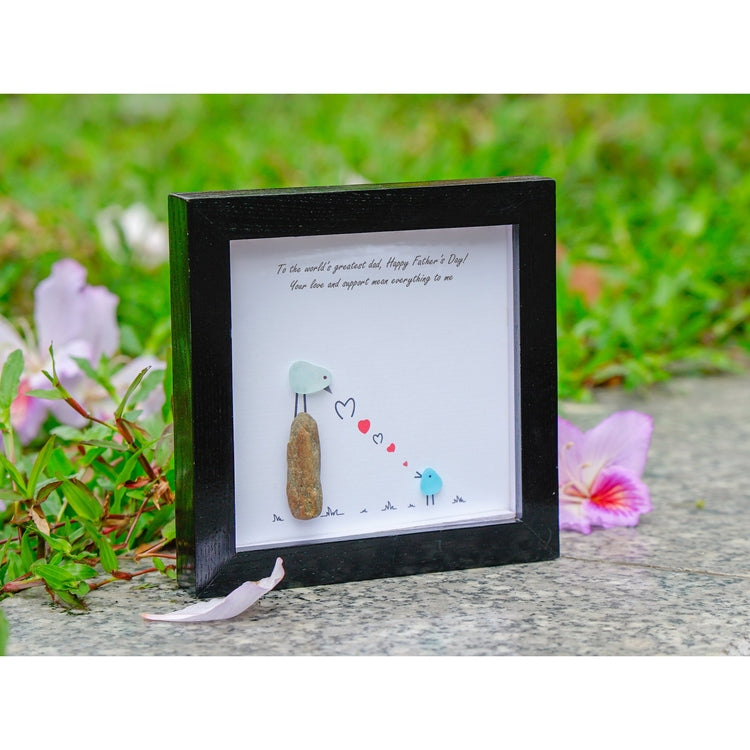 Handcrafted for Father's Day, Father Bird Art Frame, Gift for Dad, 1st Dad's Day Gift