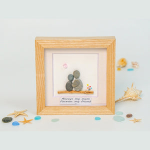Personalized Mother's Day Pebble Frame, Pebble Art For Mom, Mother Day Gift from Kids Husband, Grandma Gift, Gift For Mom, Mom and Daughter by Dovaart.com