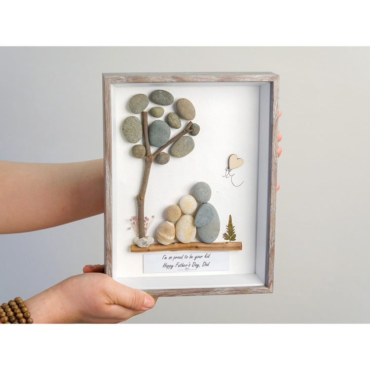 Father's Day Tribute to the Dad, Handmade Pebble Art Dad, Gift From Kids to Dad, Daddy Father's Day Gift