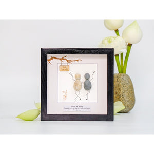 Personalized Best Friend Pebble Art - Friendship Pebble Frame Birthday Gift for Friend - Desktop or Wall Hanging 8x8 inch by Dovaart.com