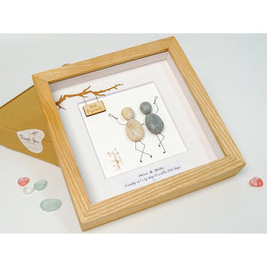 Personalized Best Friend Pebble Art - Friendship Pebble Frame Birthday Gift for Friend - Desktop or Wall Hanging 8x8 inch by Dovaart.com