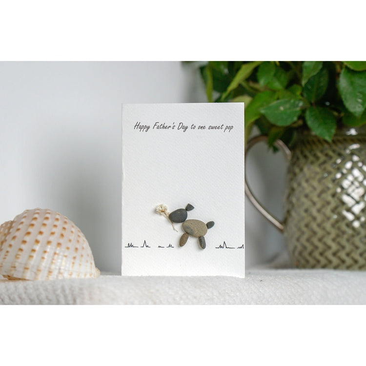 Father's Day Wishes for Dad, Dad's Gift, Pebble Art Card for Dad's Day, Handmade Gift For Dad