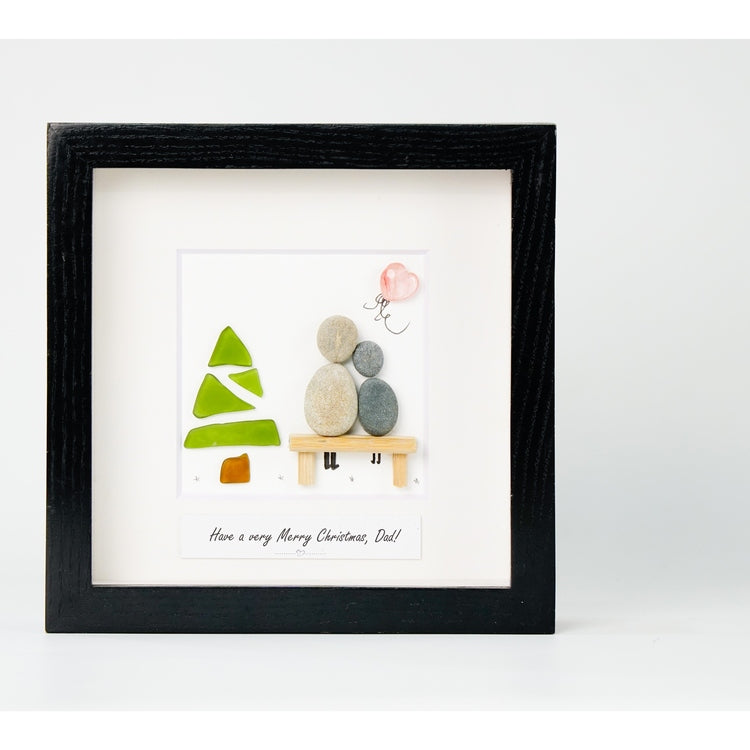 Handmade Painted Pebble Christmas Gift, Christmas Gift for Dad, 1st Dad's Christmas Gift