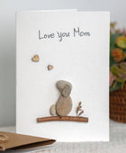 Dog Mom Pebble Art Card for Mother's Day, Handmade Pebble Artwork Cards by Dovaart.com