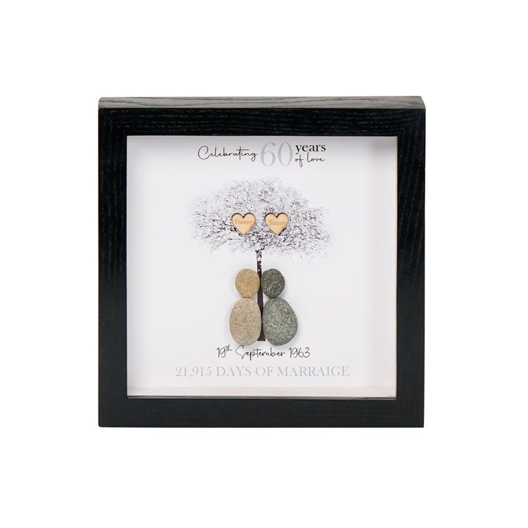 Pebble art couple, couple bench framed, wall decor couple, anniversary gift, wedding gift, unique couple buying present