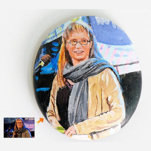 Dova Art Personalized Portrait on Painted Rocks - Perfect Anniversary Gift, Unique Table Decor for Any Occasion - Original Rock Art Painting by Dovaart.com