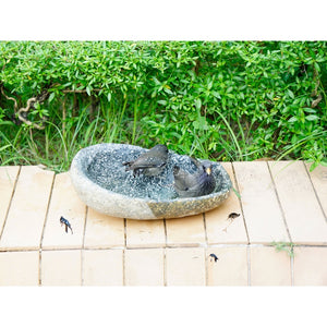 Handcrafted Natural River stone Bird Bath for Balcony, Patio, Garden or Yard, RiverStone Bird Bath, Natural River Stone Bowl Polished Inside by Dovaart.com