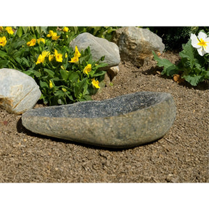 Handcrafted Natural River stone Bird Bath for Balcony, Patio, Garden or Yard, RiverStone Bird Bath, Natural River Stone Bowl Polished Inside by Dovaart.com