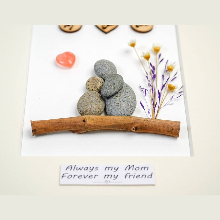 Unique Gift for Mom - Thank You for Being My Rock, Christmas Mothers Day  Birthday Gifts for Mother from Daughter Son Kids, Novelty Keepsake  Paperweight Pebble Stone Engraved Rock with Sentiment Words 