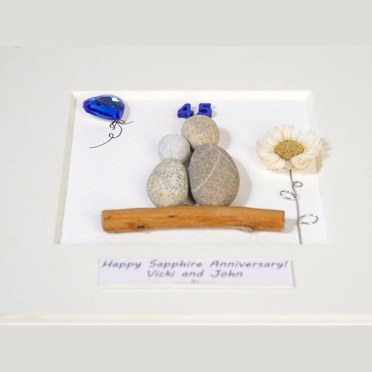 Handmade pebbles present for the Wedding Anniversary occasion by Dovaart.com
