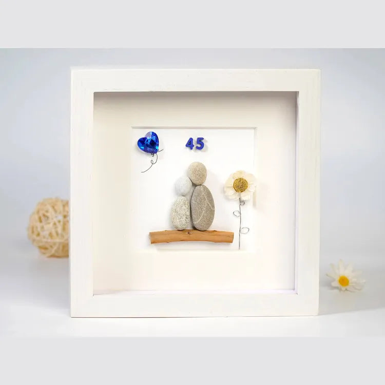 Handmade pebbles present for the Wedding Anniversary occasion by Dovaart.com