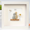Personalized 30th Anniversary Pebble Art - Gift for Husband or Wife - Wall or Tabletop Decoration with Framed Pebble Artwork - 8x8 Inches by Dovaart.com